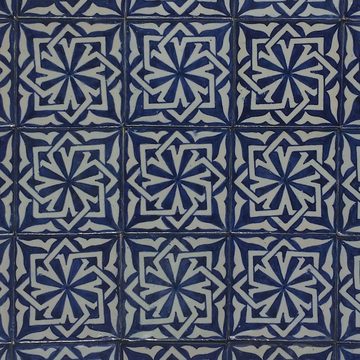 Casa Moro Wandfliese Marokkanische Keramikfliese Hala 10x10 cm blau weiß handbemalte orientalische Fliese Kunsthandwerk aus Marokko Wandfliese für schöne Küche Dusche Badezimmer, HBF8025, Blau Weiß