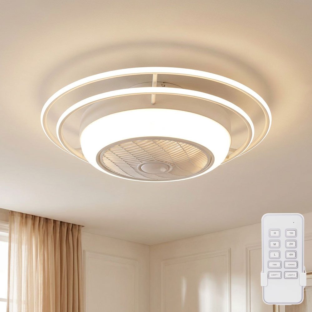 GLOBO LIGHTING Deckenventilator mit Licht und Fernbedienung CCT Deckenlampe