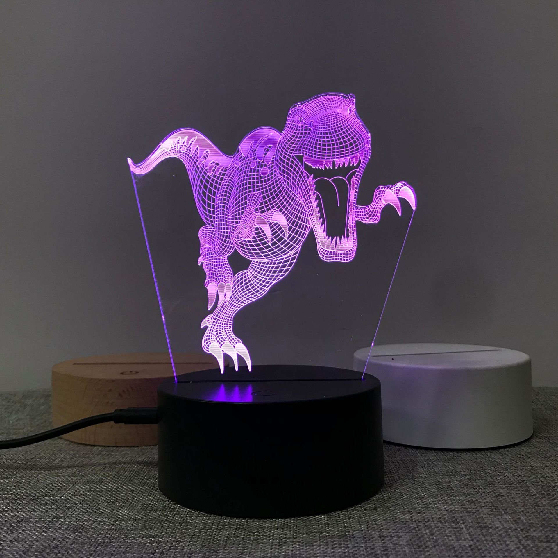 Housruse LED Scheinwerfer LED-Dinosaurier-Nachtlicht, 16 farbwechselnde  3D-Illusionslichter