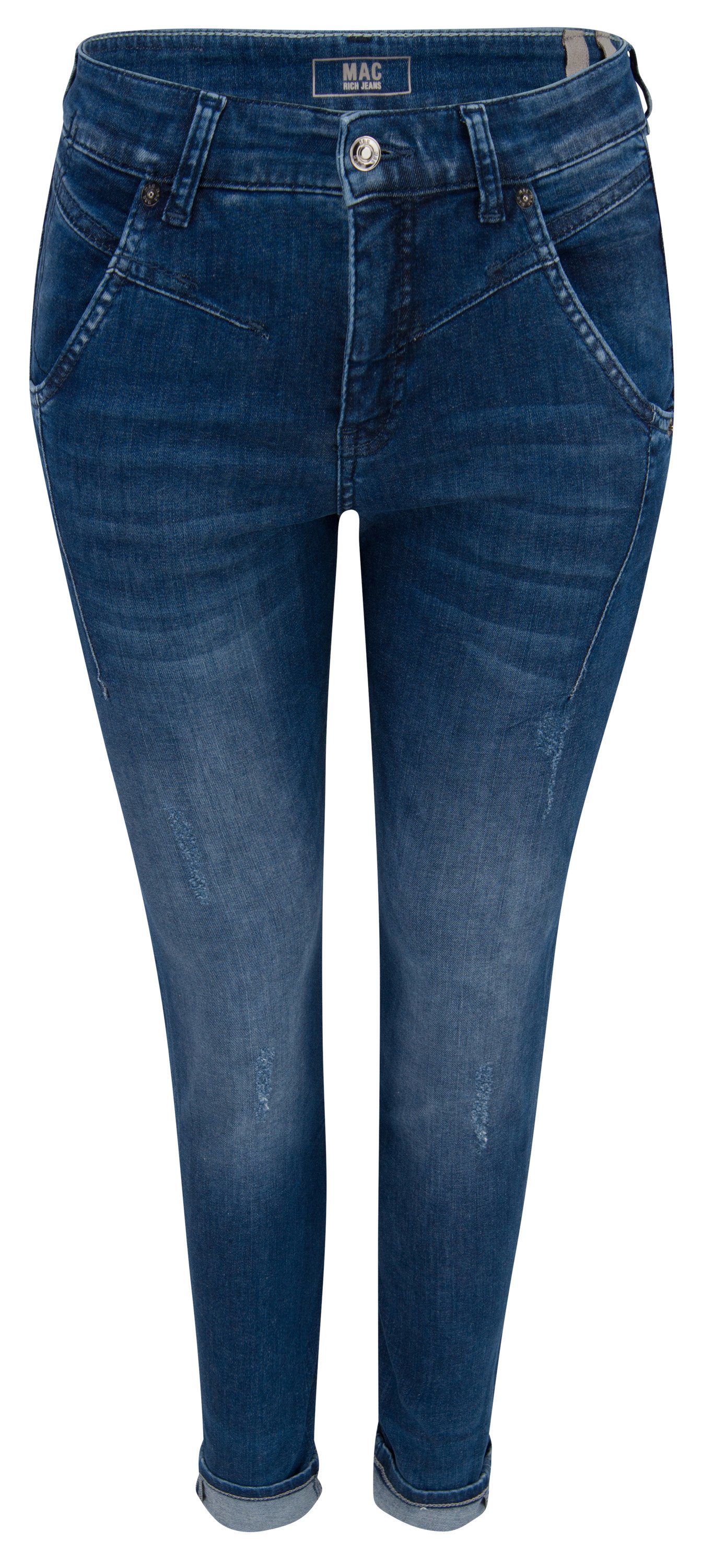 Stretch-Jeans MAC RICH mid blue authentic crincle wash 2350-90-0387 D600
