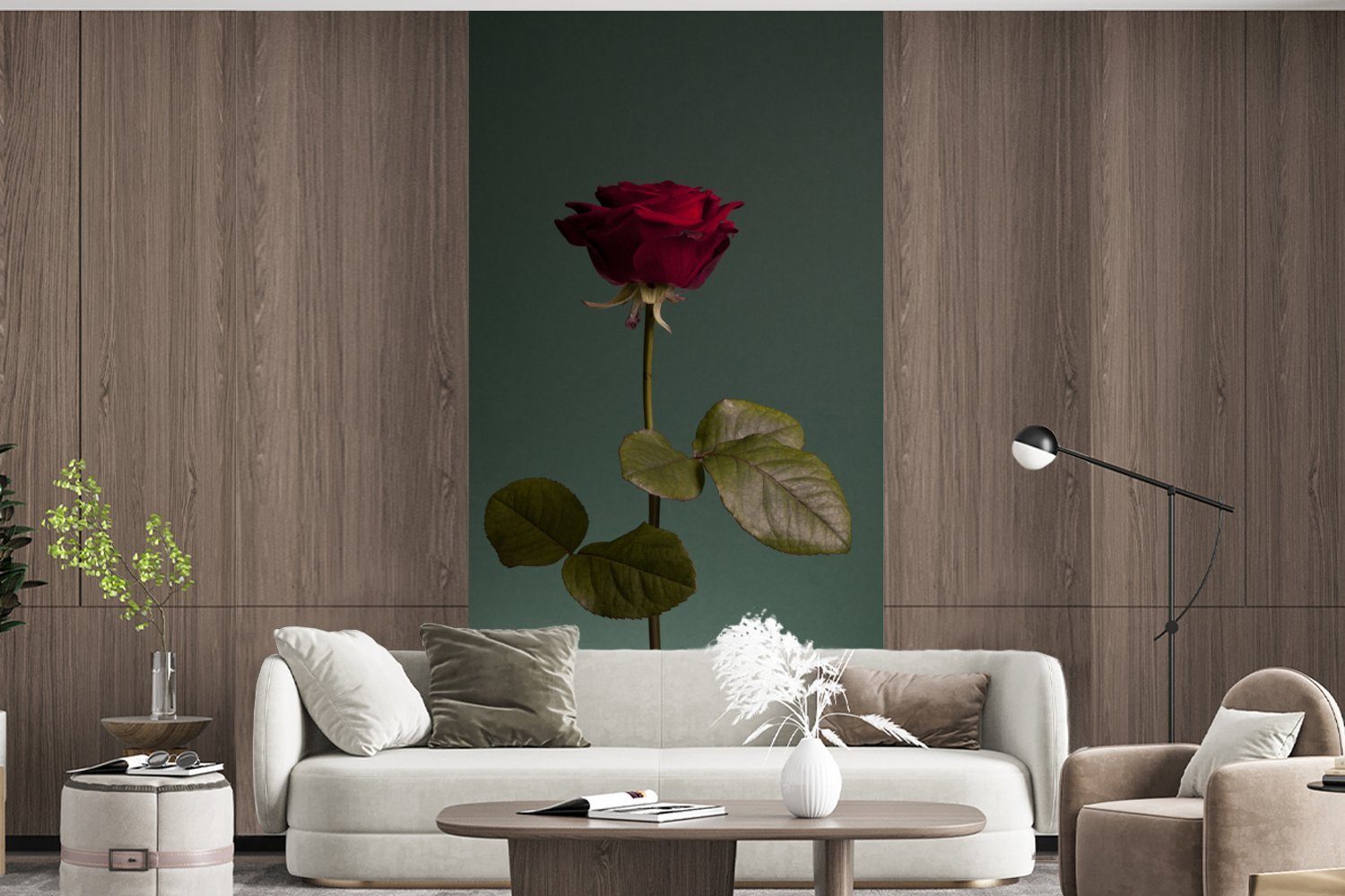 Wohnzimmer - MuchoWow Rose Rosen Vliestapete - (2 Rot, für Küche, Schlafzimmer Fototapete Fototapete Matt, St), bedruckt,