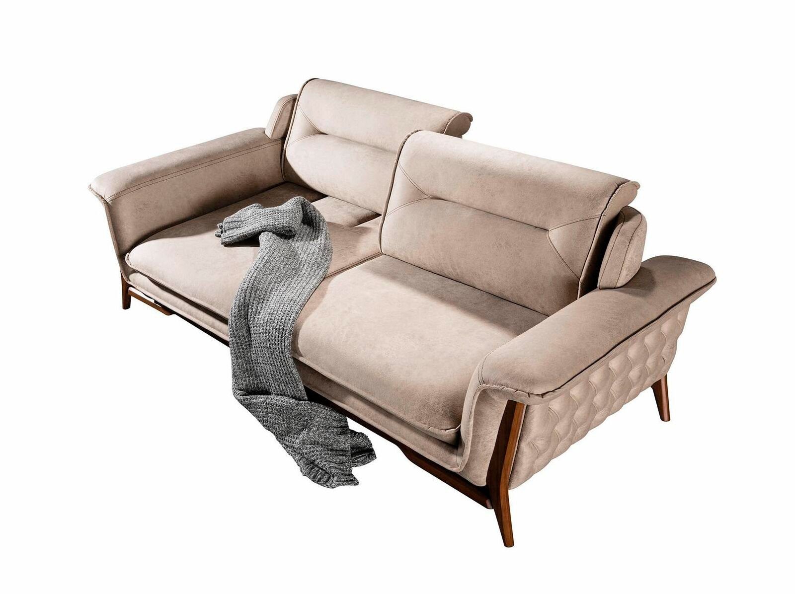 JVmoebel Sofa Beiger Dreisitzer 1 Moderne Teile, Couch Design, Stilvolles in Made Europe Luxus Sofa 3-Sitzer
