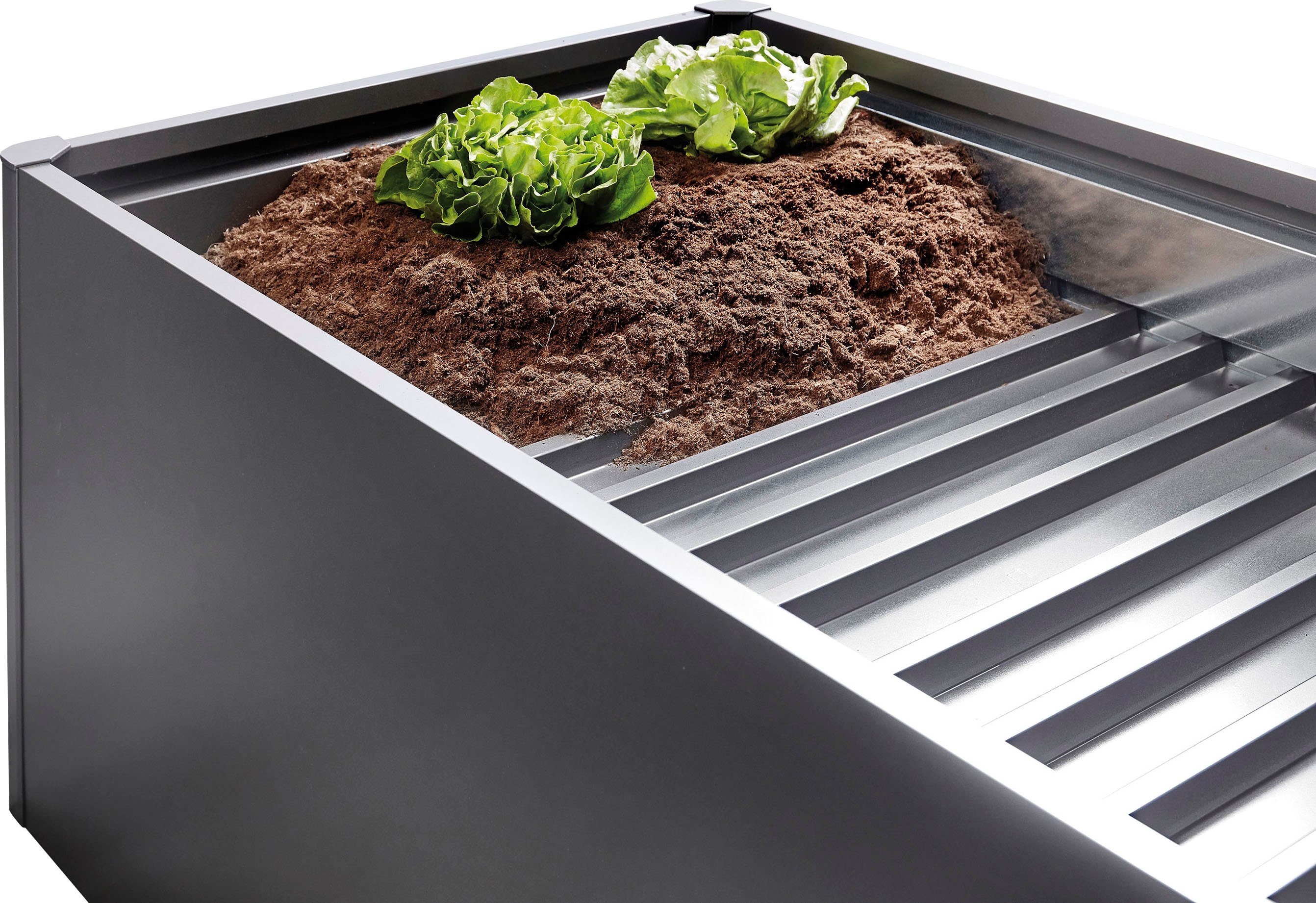 Biohort Hochbeet-Zwischenboden für 1,5x1m, dunkelgrau-metallic, 3-teilig, passend für Hochbeet von Biohort