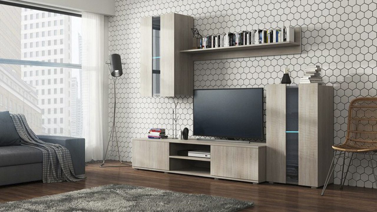 Wohnwand Moderne Vitrinen und Regal für stilvolles Wohnzimmerdesign