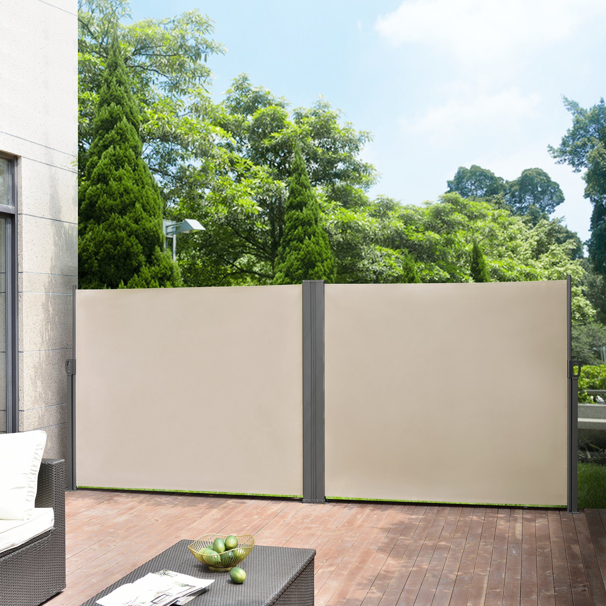 pro.tec Seitenarmmarkise »Alcazaba« Doppelmarkise 180x600 cm beige