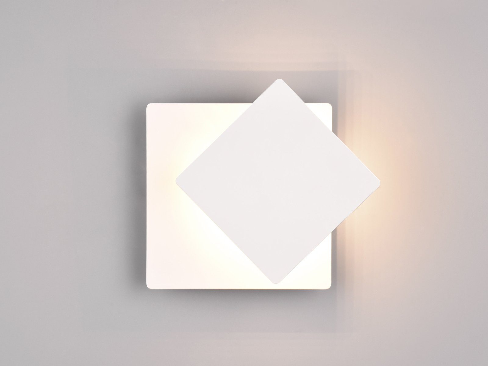 meineWunschleuchte LED Wandleuchte, LED 2er indirekte warmweiß, Wand-beleuchtung innen, integriert, fest Weiß ausgefallen-e SET Höhe 18cm