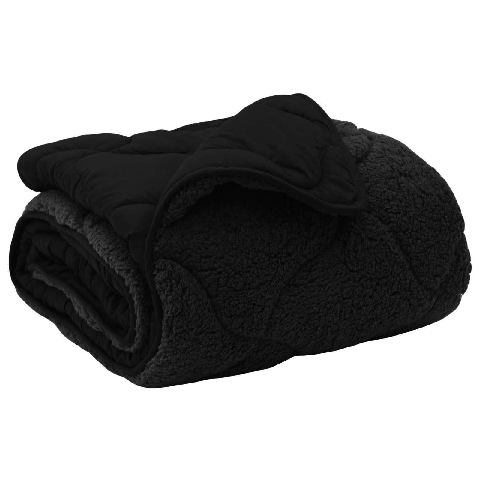 vidaXL Baumwollbettdecke Ganzjahresbettdecke Gepolstert Schwarz 135 x 220 cm, Bezug: Mikrofaser