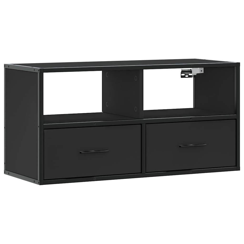 vidaXL TV-Schrank TV-Schrank Schwarz 80x31x39,5 cm Holzwerkstoff und Metall (1-St)