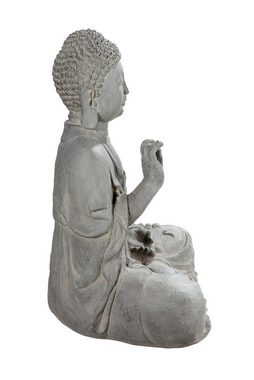 GILDE Dekofigur GILDE Skulptur Buddha Lotus - grau - H. 60,5cm x B. 52cm
