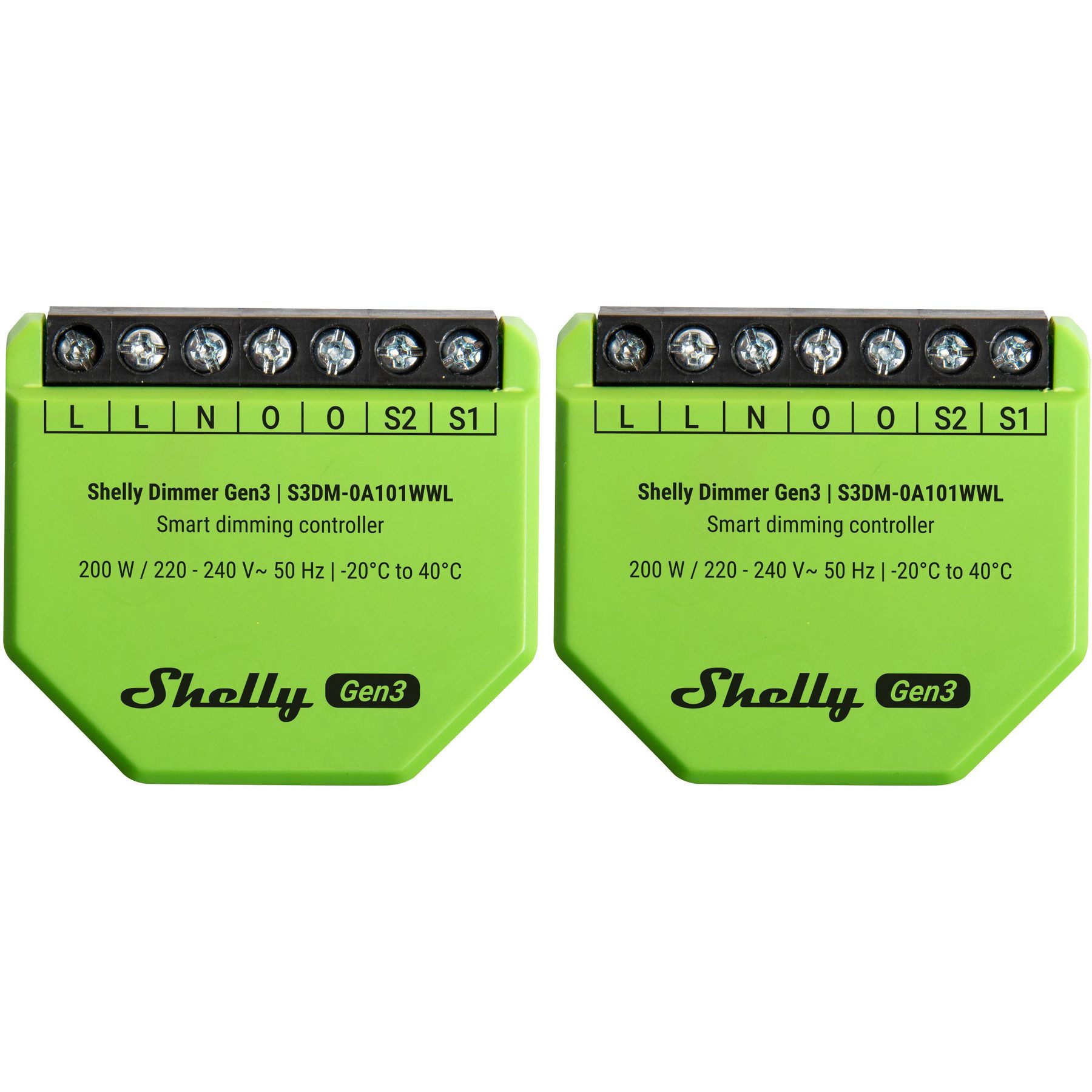 Shelly SHELLY Unterputz-Dimmer Gen3, 2 Stück Smarter Lichtschalter