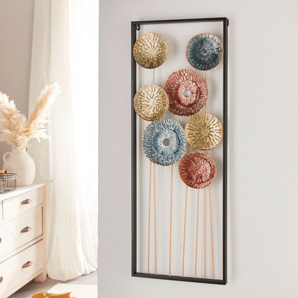 Home-trends24.de Metallbild Wanddeko Metallbild Blumen Wandbild Bild Metallbild 34 x 95 cm, Blumen