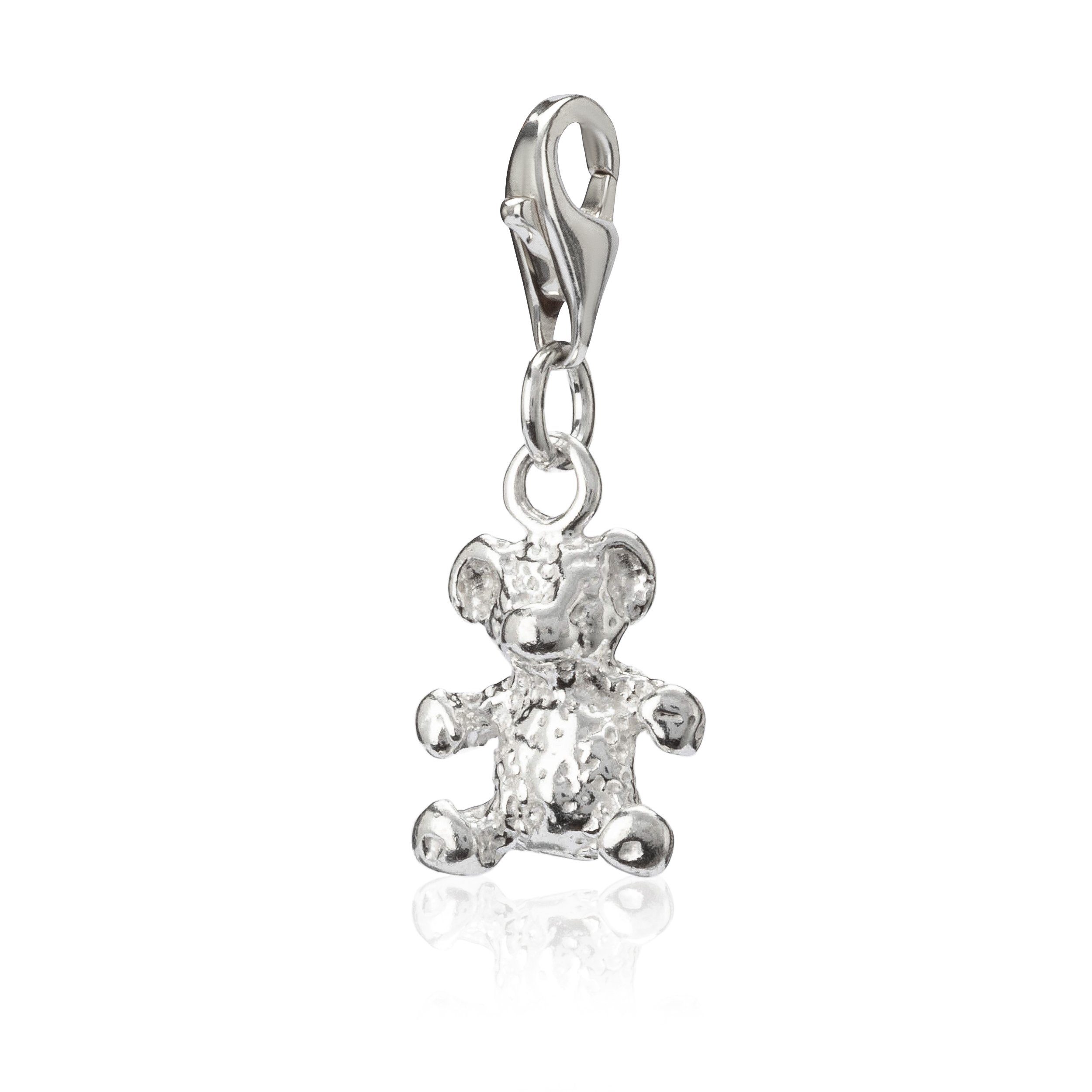 Charm-Einhänger Damen Charm-Anhänger Taddybär 925 Silber 11x9mm Ch