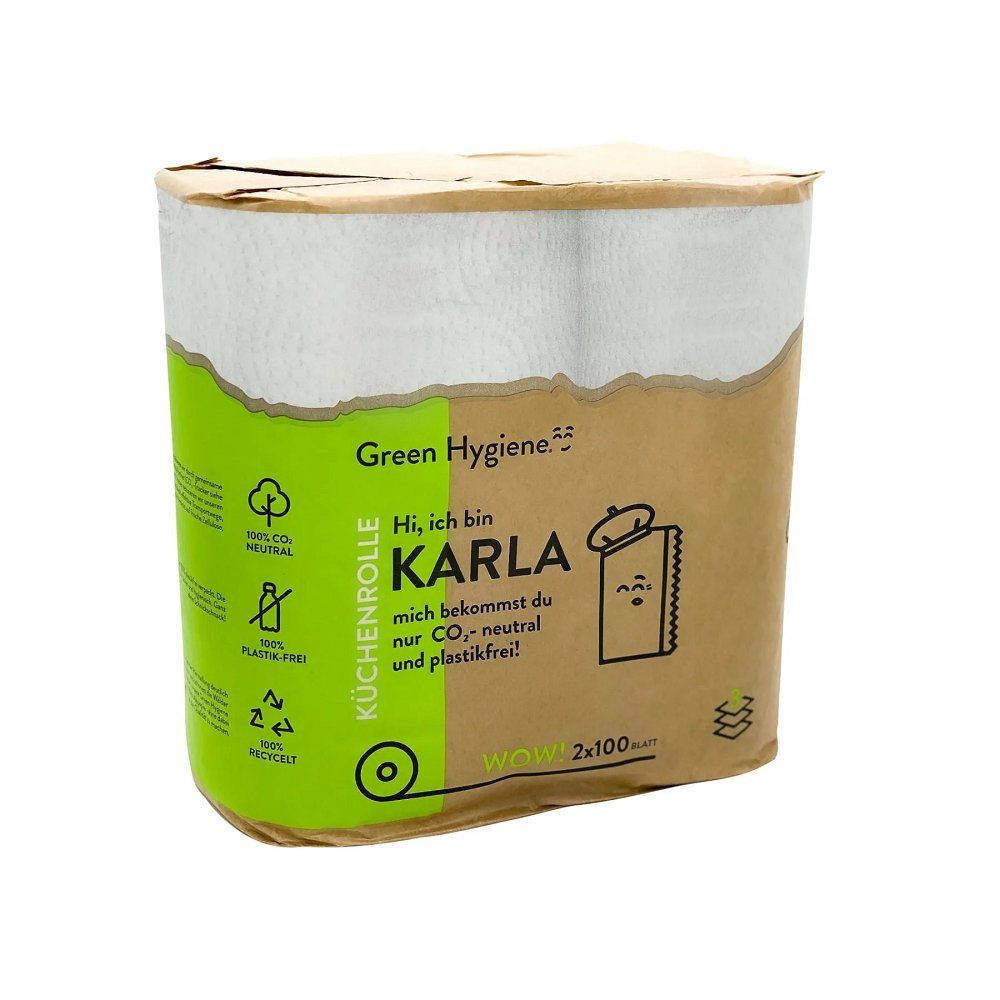 HCR Hygiene Papierküchenrolle Küchentücher 3-lagig, umweltfreundlich aus  100% Recyclingpapier (1-St)