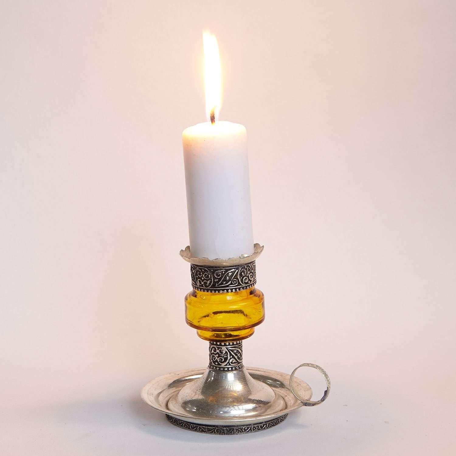 Feier Marrakesch Kerzenleuchter Tisch Metall Marokkanischer Kerzenlicht, Moro & (Romantisches Kerzenhalter Kerzenständer aus Gelb aus Casa Aladin Dekoration Weihnachten), Glas