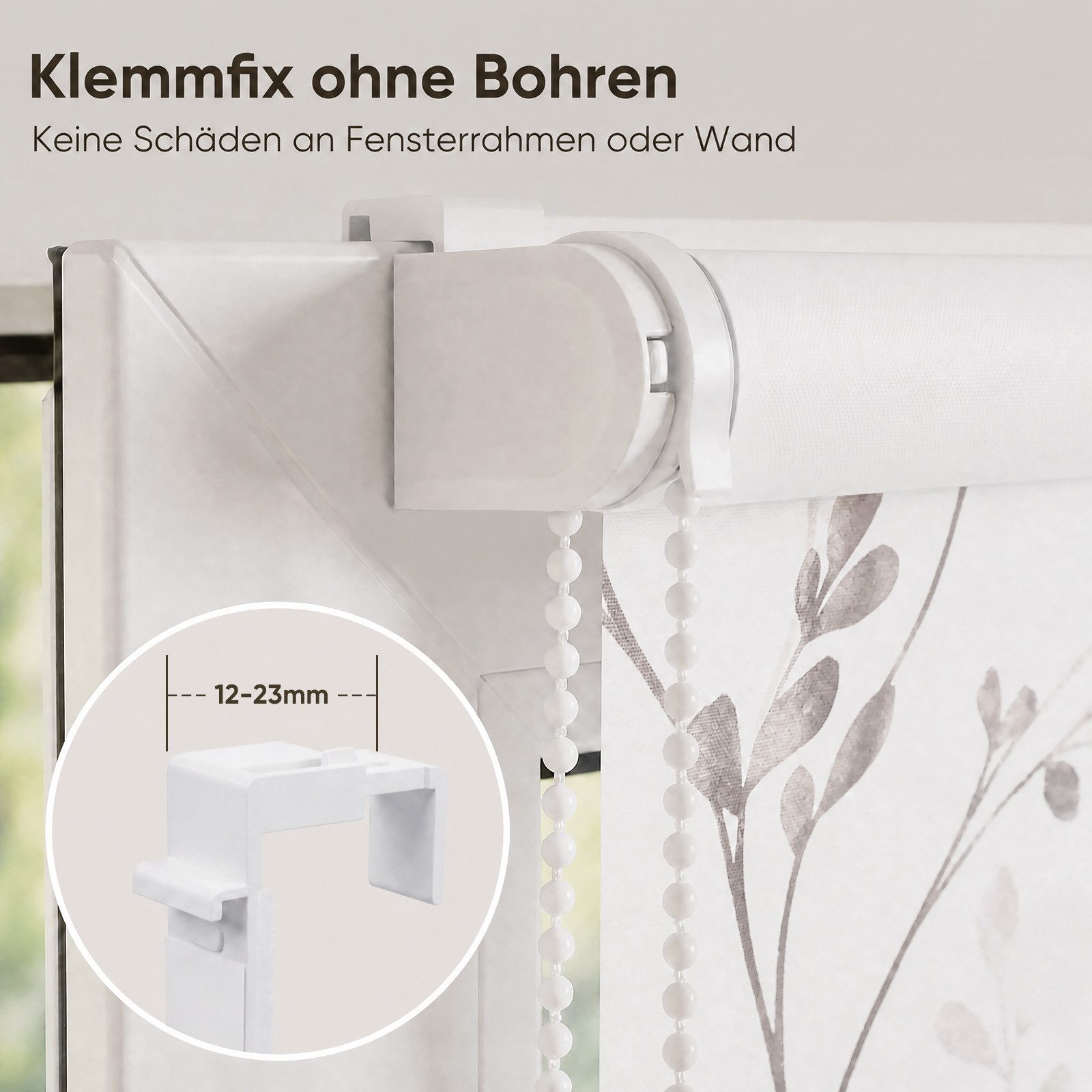 Rollo Seitenzugrollo Verdunkelungsrollo ohne Bohren verdunkelnd Rollo, Sekey, Klemmfix, Klemmfix, Trendiges Rollo Verdunkelung mit Vogel gelb auf weiss – NEUHEI – Bild 5 von 5