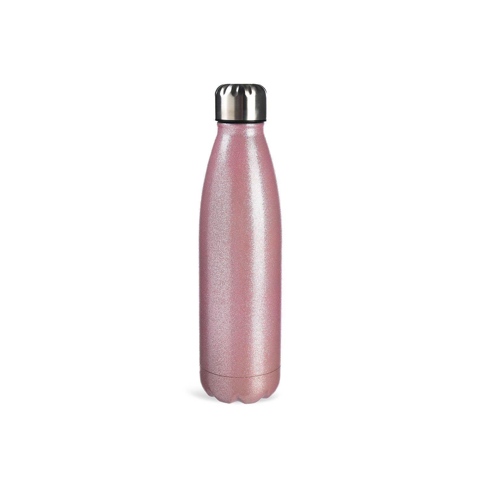 Depot Isolierflasche Isolierflasche Glitter, aus Edelstahl, Polyester,  Silikon, H 26 Zentimeter