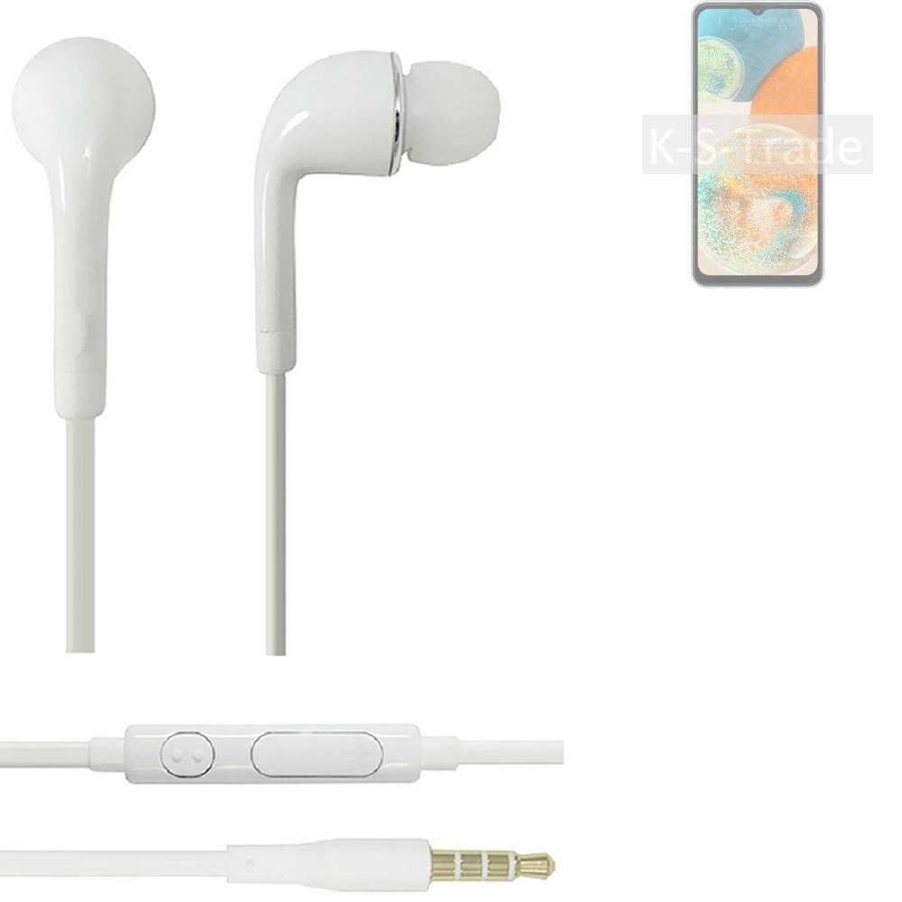 K-S-Trade für Samsung Galaxy A23 5G In-Ear-Kopfhörer (Kopfhörer Headset mit Mikrofon u Lautstärkeregler weiß 3,5mm)