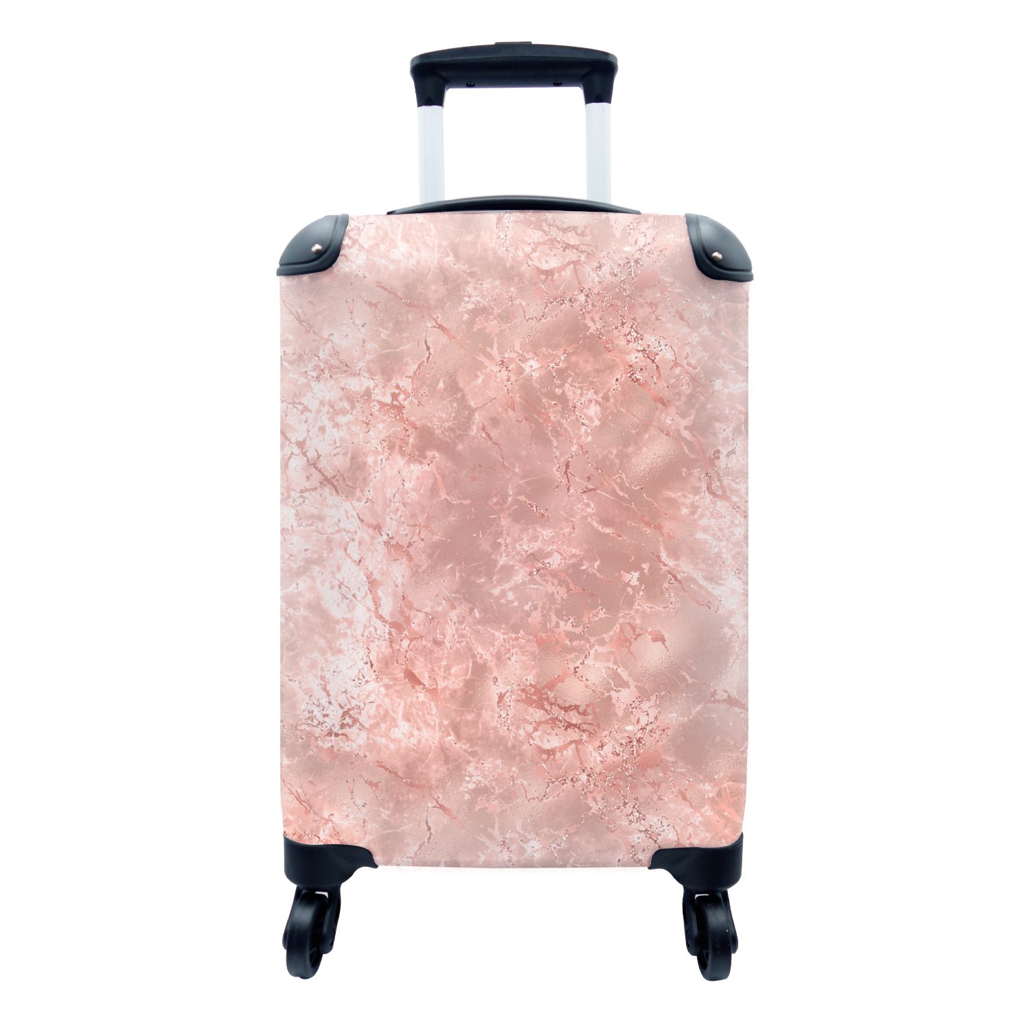 MuchoWow Handgepäckkoffer Rosa - Marmor - Muster, 4 Rollen, Reisetasche mit rollen, Handgepäck für Ferien, Trolley, Reisekoffer