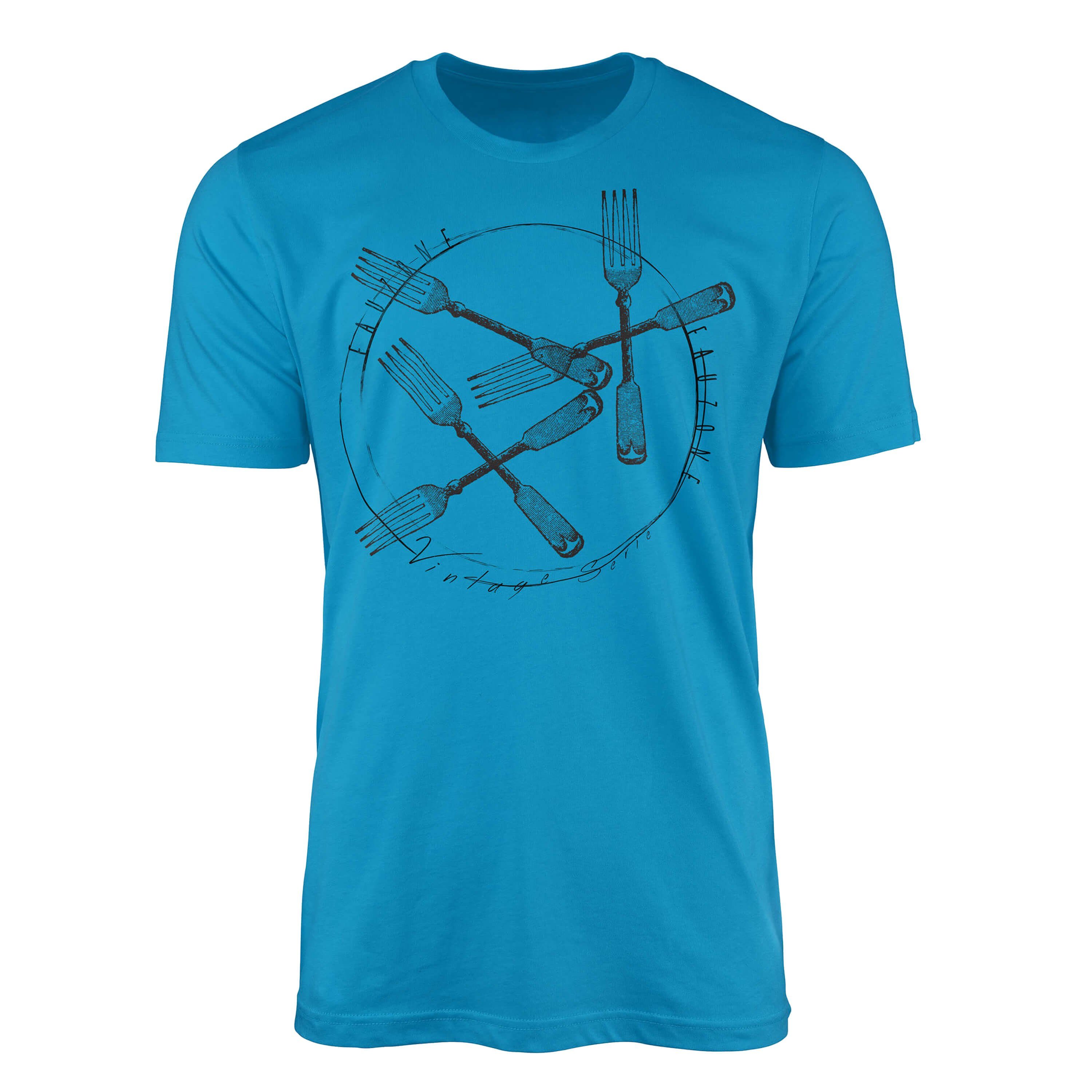 Sinus Art T-Shirt Vintage Herren T-Shirt Gabeln Atoll