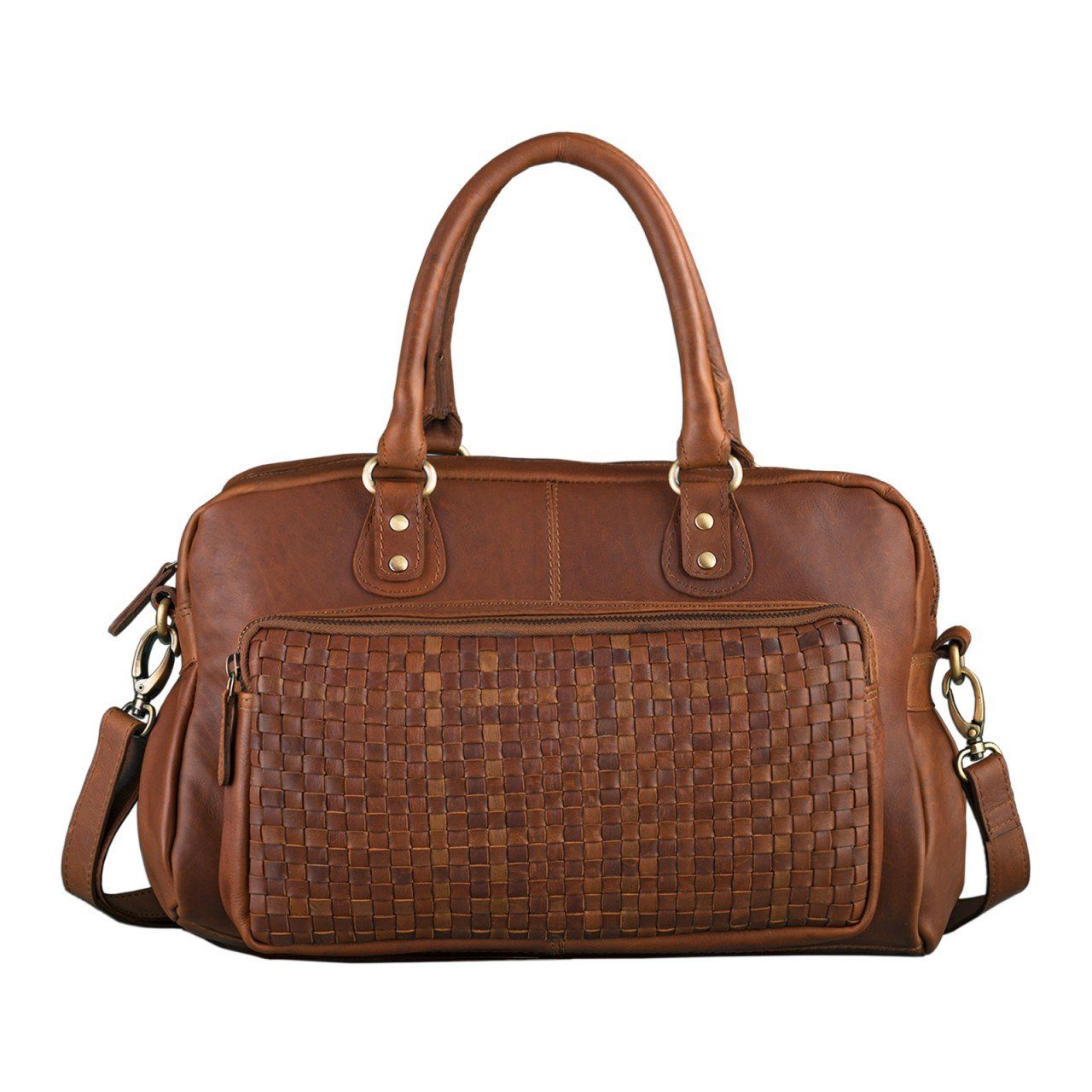 STILORD Handtasche Vintage Damen Handtasche Umhängetasche geflochtenes Leder