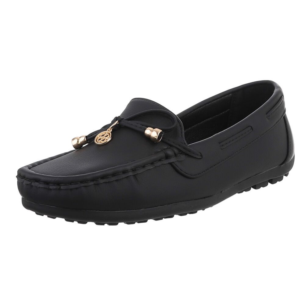 Ital-Design Elegante Mokassins für Damen – Komfort & Stil Slipper (89319075) Flach Mokassins in Schwarz