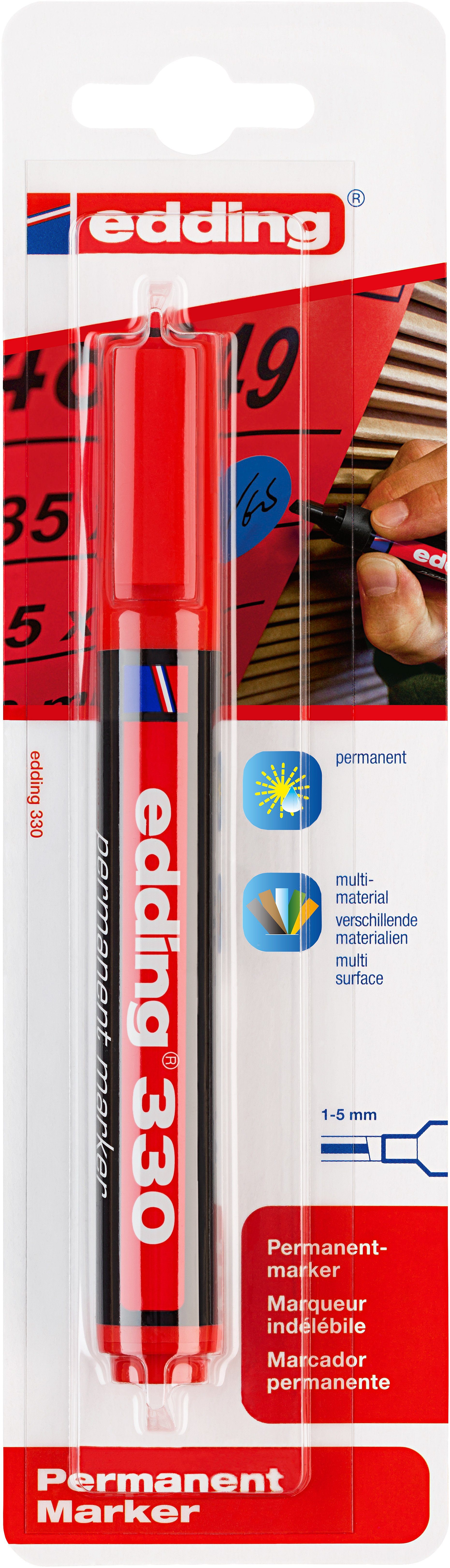 Permanentmarker edding 330 Permanentmarker rot (1er Blister)