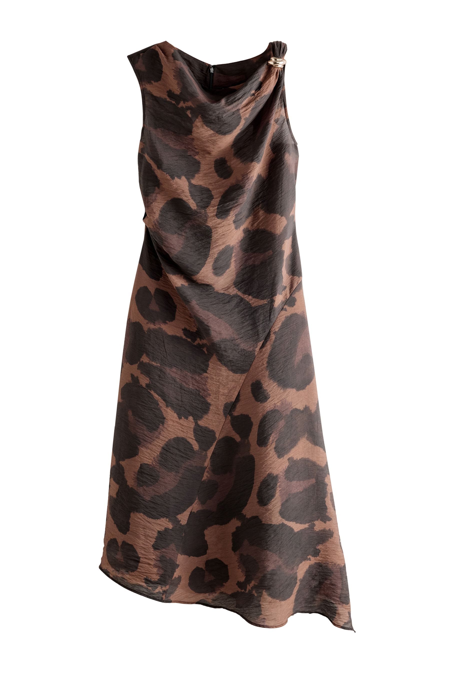 Next Midikleid Midikleid mit Zipfelsaum und gerüschter Schulter (2-tlg)