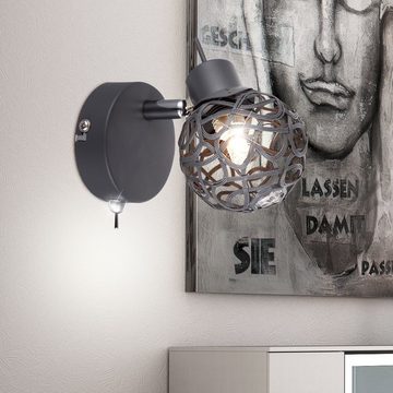 etc-shop LED Wandleuchte, Leuchtmittel nicht inklusive, Wand Leuchte ALU Geflecht Design Lampe Wohn Zimmer Beleuchtung