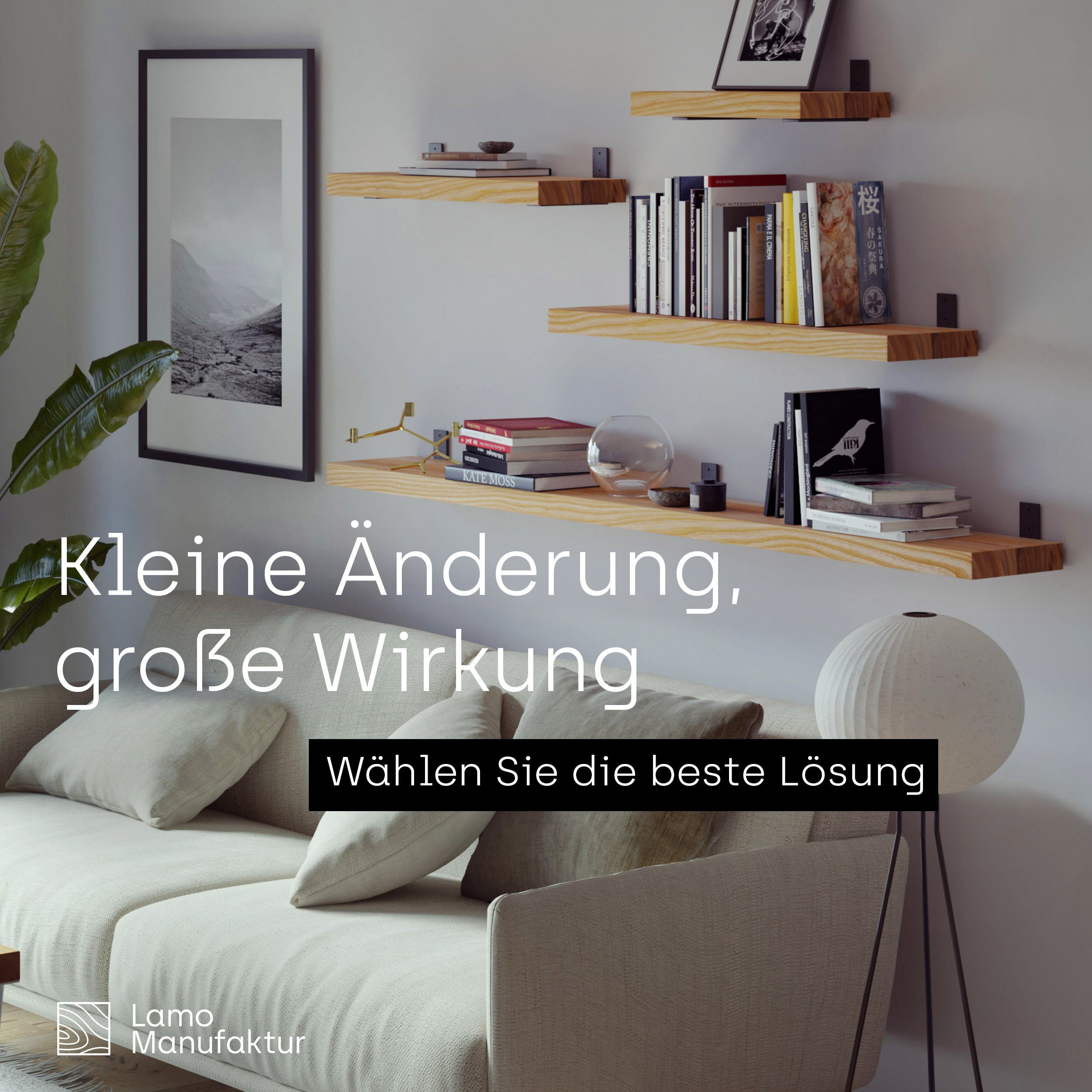 LAMO Manufaktur Wandregal Holz Gerade Regal günstig online kaufen