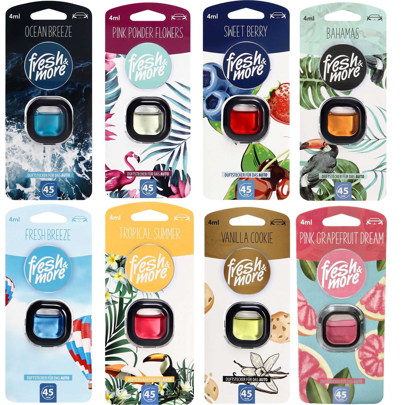 fresh & more Raumduft Fresh & More Auto-Lufterfrischer Clips Mix Pack (6er Pack) 4ml (6-St)