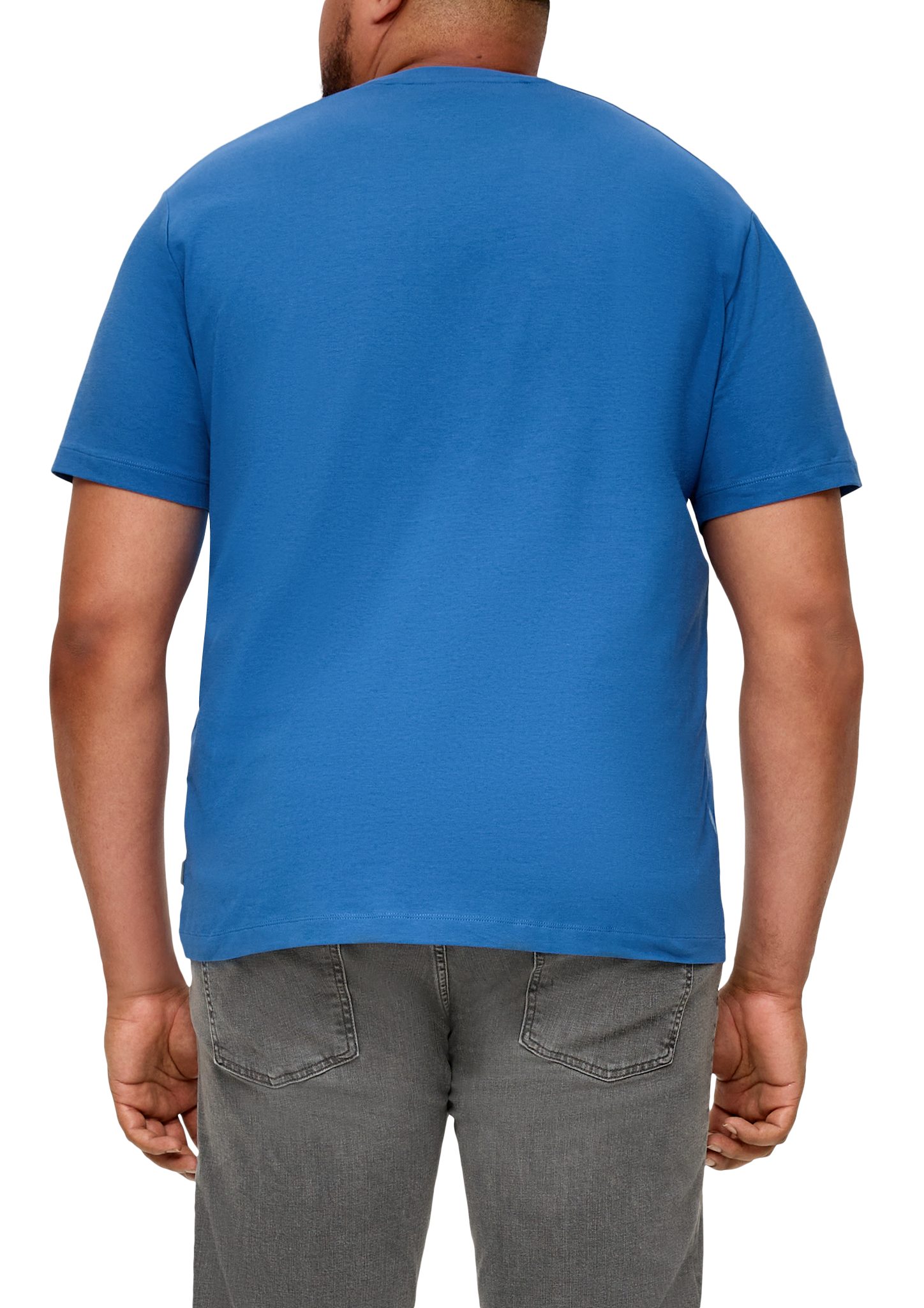 s.Oliver Kurzarmshirt Baumwollstretch blau aus T-Shirt