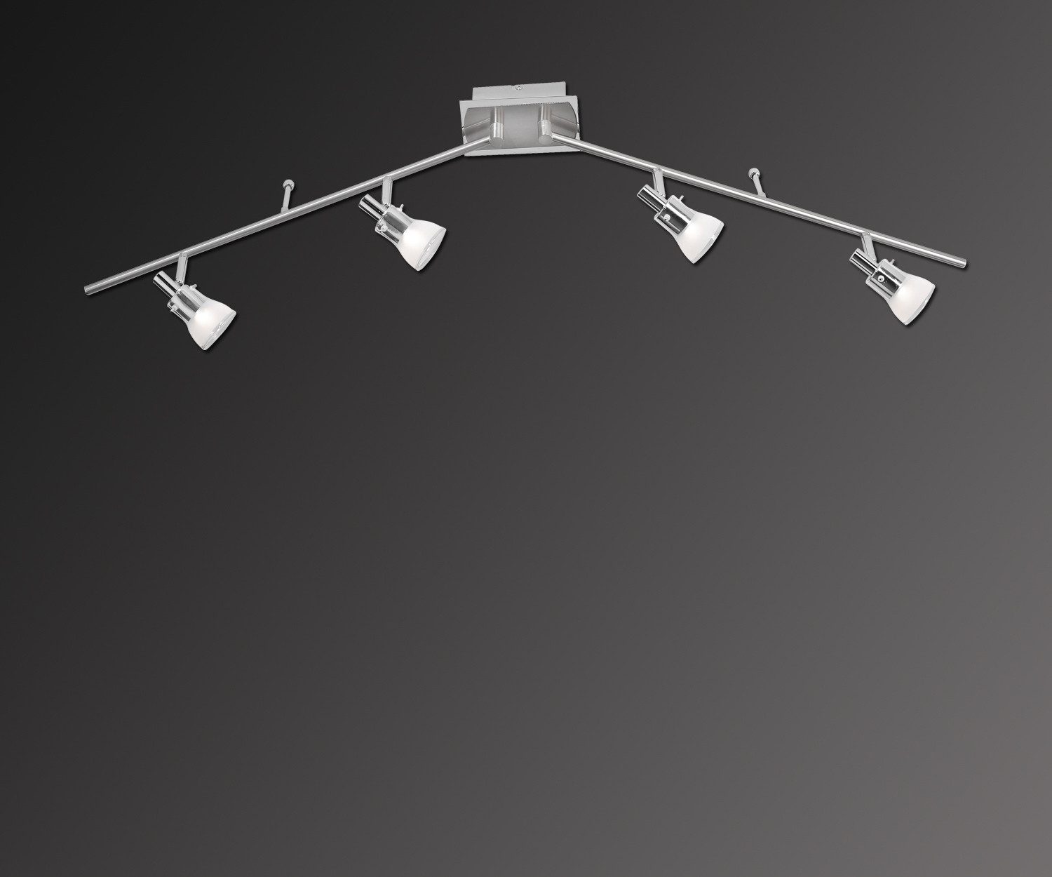 Paul Neuhaus LED Deckenleuchte LED Deckenlampe Spot 4 flammig, Spots dreh- und schwenkbar, 4xLED/5W/3000K, mit Chromapplikationen, Leuchte ist schwenkbar