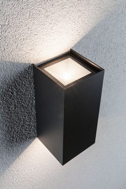 Paulmann LED Außen-Wandleuchte Flame eckig 102x100mm 3000K 2x5,8W 2x540lm 230V Anthrazit Aluminium, LED fest integriert, Warmweiß, IP44
