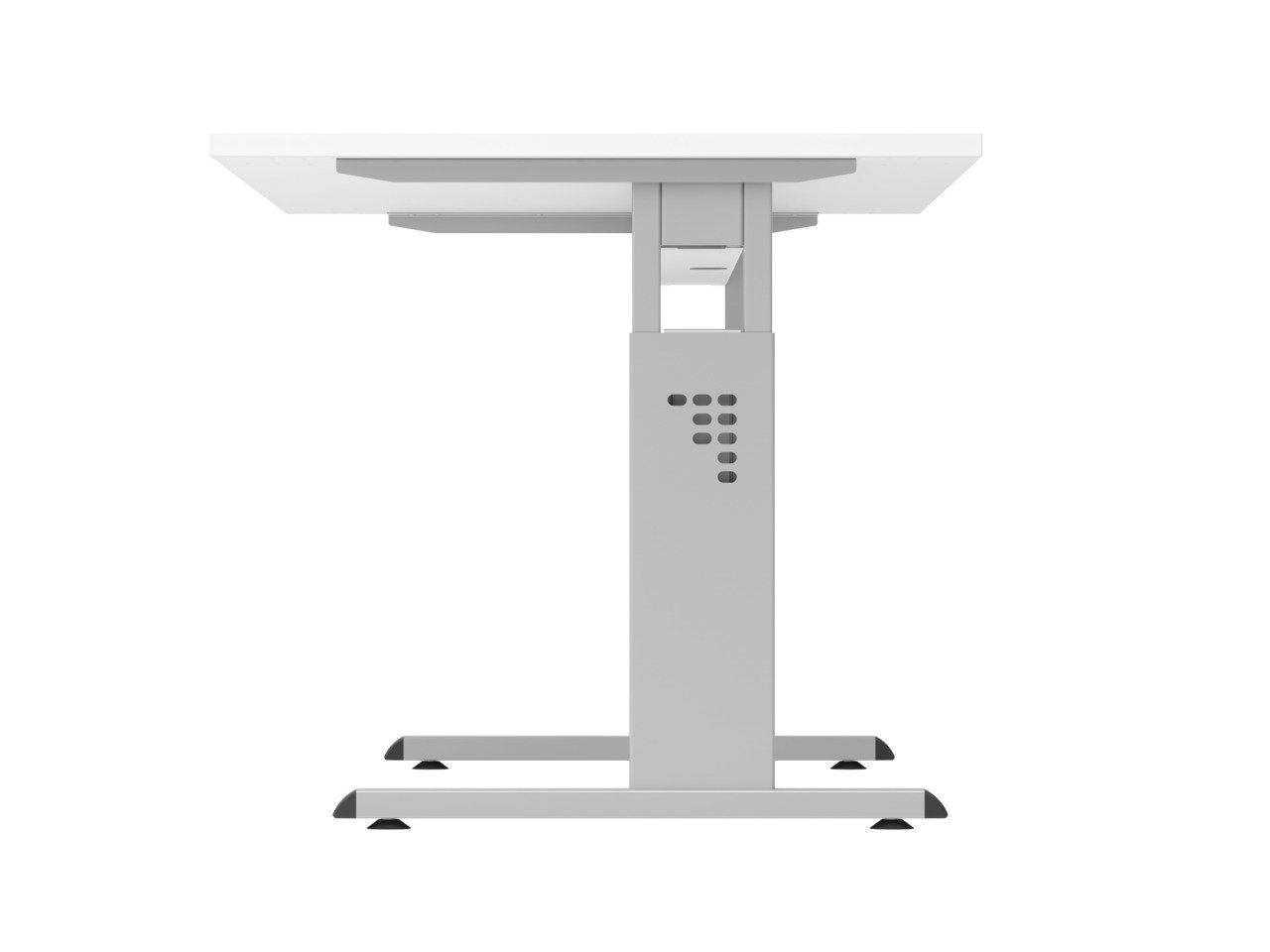 Schreibtisch Juhani,  B: Grau H: PROREGAL®  Ahorn, 65-85cm, 80cm,  Rechteckform Schreibtisch