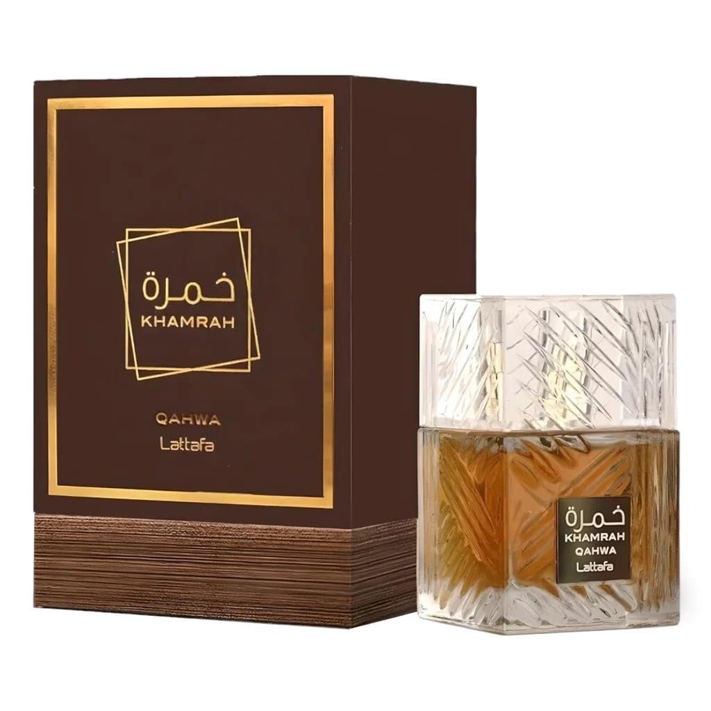 Lattafa Extrait Parfum Khamrah Qahwa, Orientalischer Unisex-Duft mit Kaffee, Gewürzen und süßer Wärme