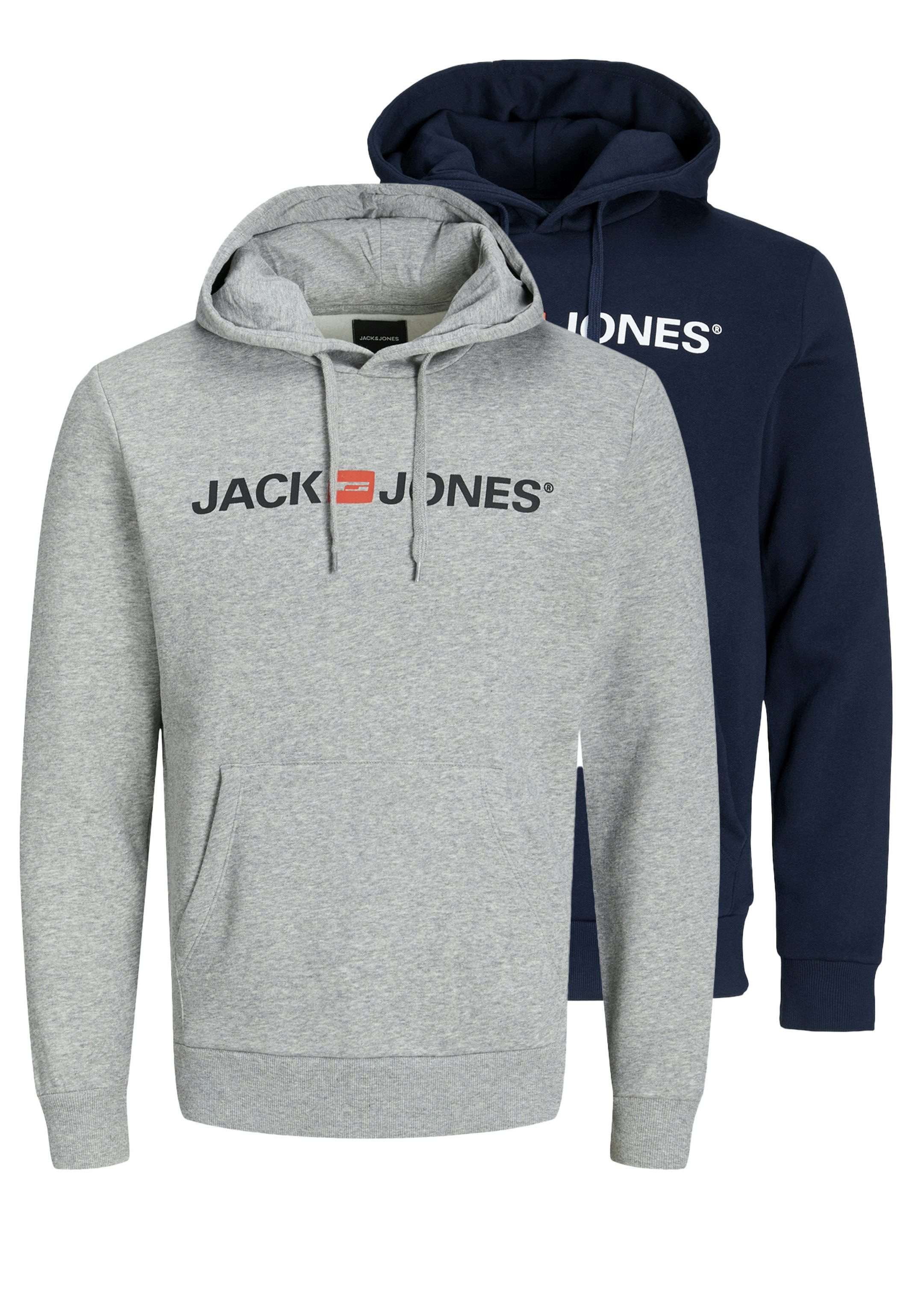 Jack & Jones Hoodie 2er Pack Corp (Spar-Set, 2-tlg) Sweatshirt / Hoodie - Baumwolle - Atmungsaktiv