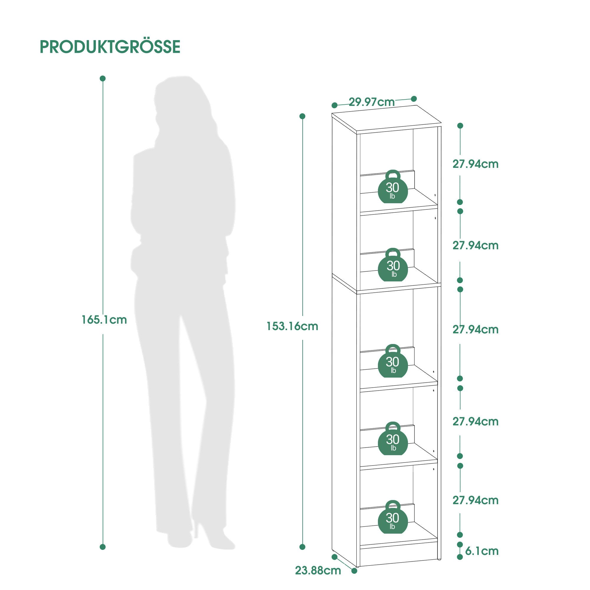 HZUANERI Bücherregal Bücherschrank, modernes 5-stufiges Würfelregal aus Hol günstig online kaufen