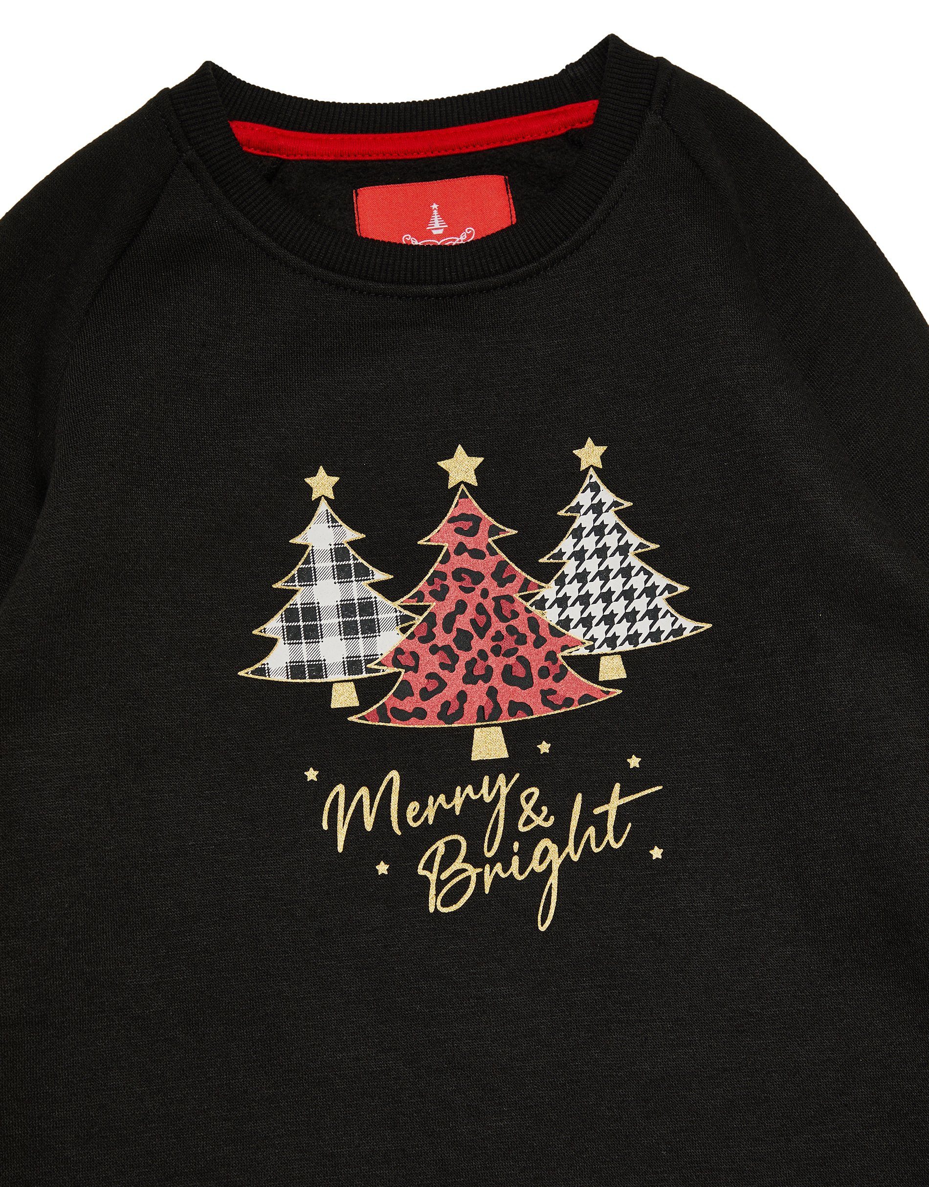 Threadgirls Weihnachtspullover Fleece Girls Crew Christmas THB Merry & Bright