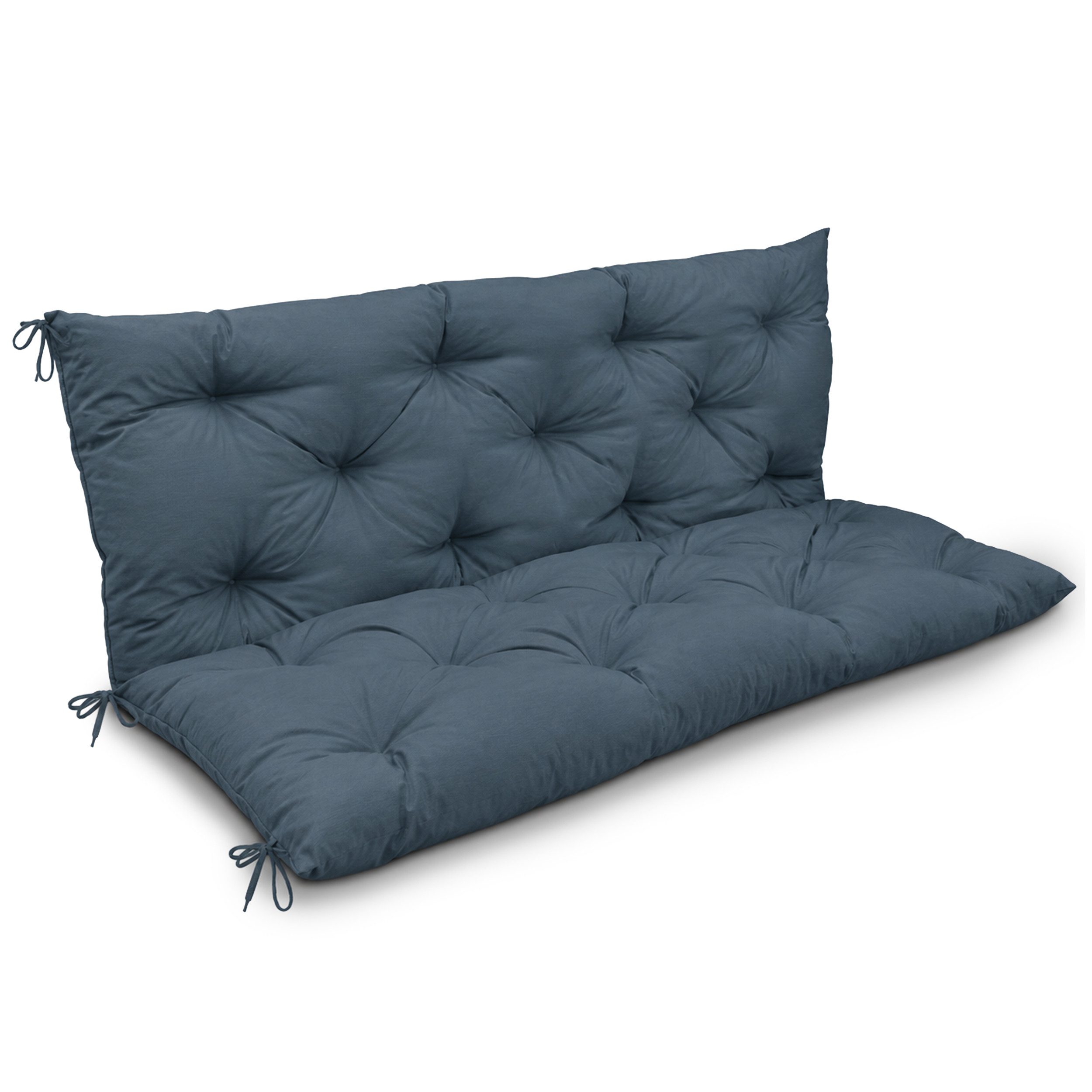Beautissu Bankauflage Bankauflage Flair BR Taubenblau, 100x50x50cm, Sitzkissen für Gartenbank, Bankpolster Outdoor & Hollywoodschaukel