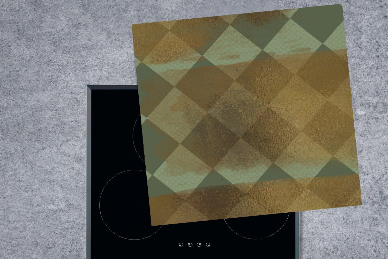 MuchoWow Herdblende-/Abdeckplatte Muster - Grün, 78x78 tlg), Ceranfeldabdeckung, - Quadratisch für cm, Arbeitsplatte (1 Vinyl, küche