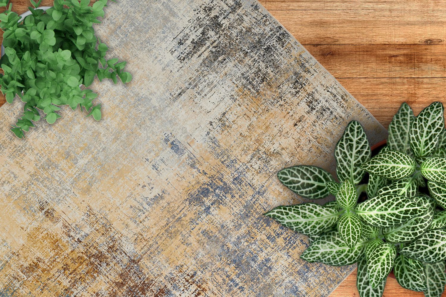 Andiamo Teppich Pila dünner Kurzflorteppich, rechteckig, Höhe: 5 mm, bedruckt, abstraktes Muster, modern, weich, Wohnzimmerteppich – Bild 5 von 5