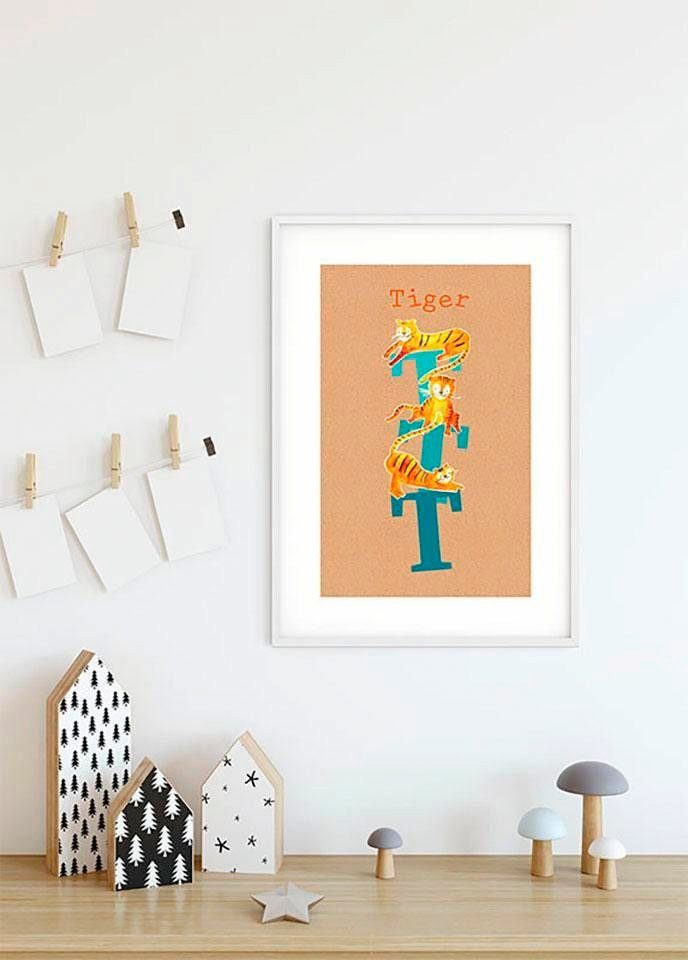 Komar Poster Animal ABC T, (1 Wohnzimmer Schlafzimmer, St), Buchstaben Kinderzimmer