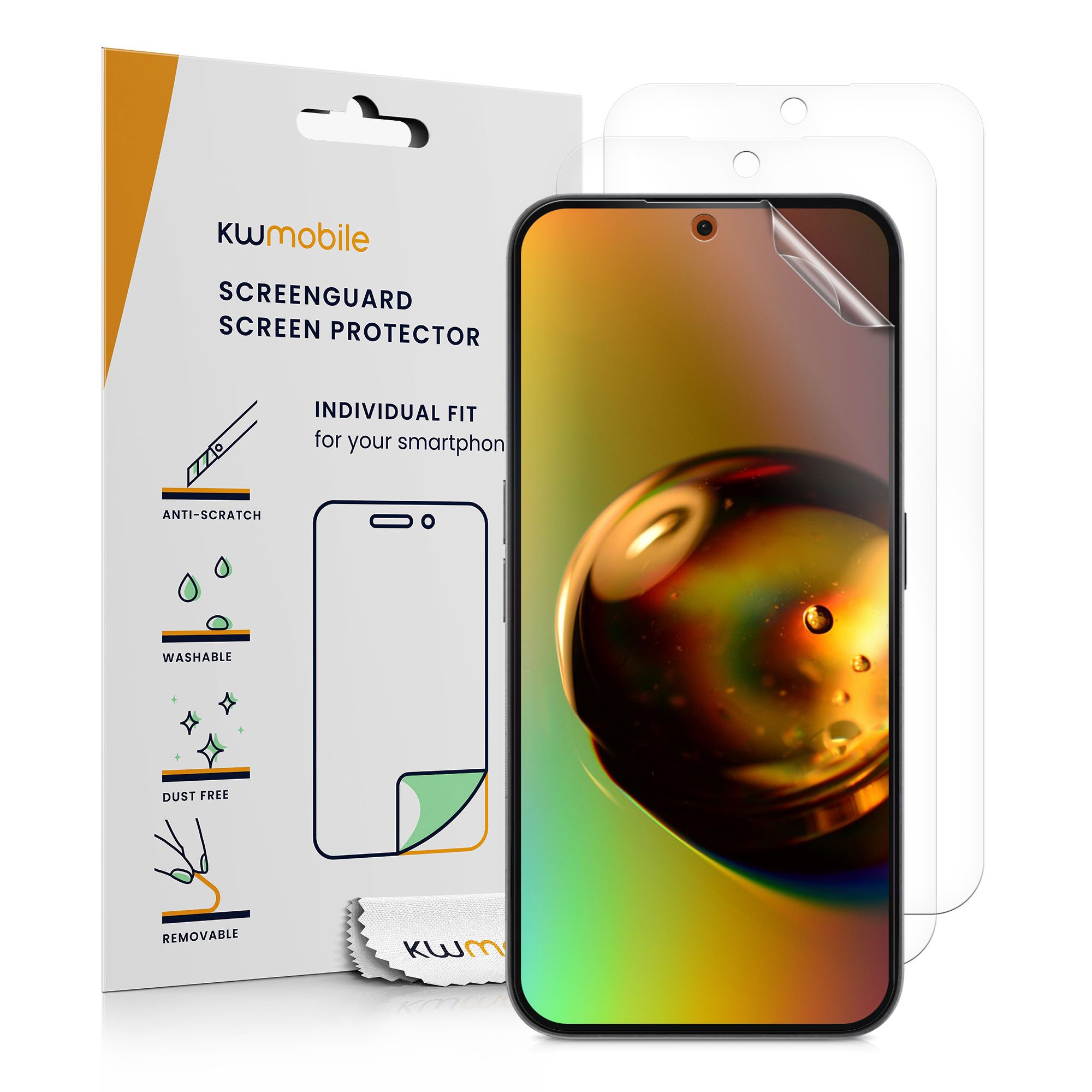 kwmobile Sichtschutzfolie 3x Folie, (3-St), klare Displayschutzfolie Displayschutz transparent Schutzfolie