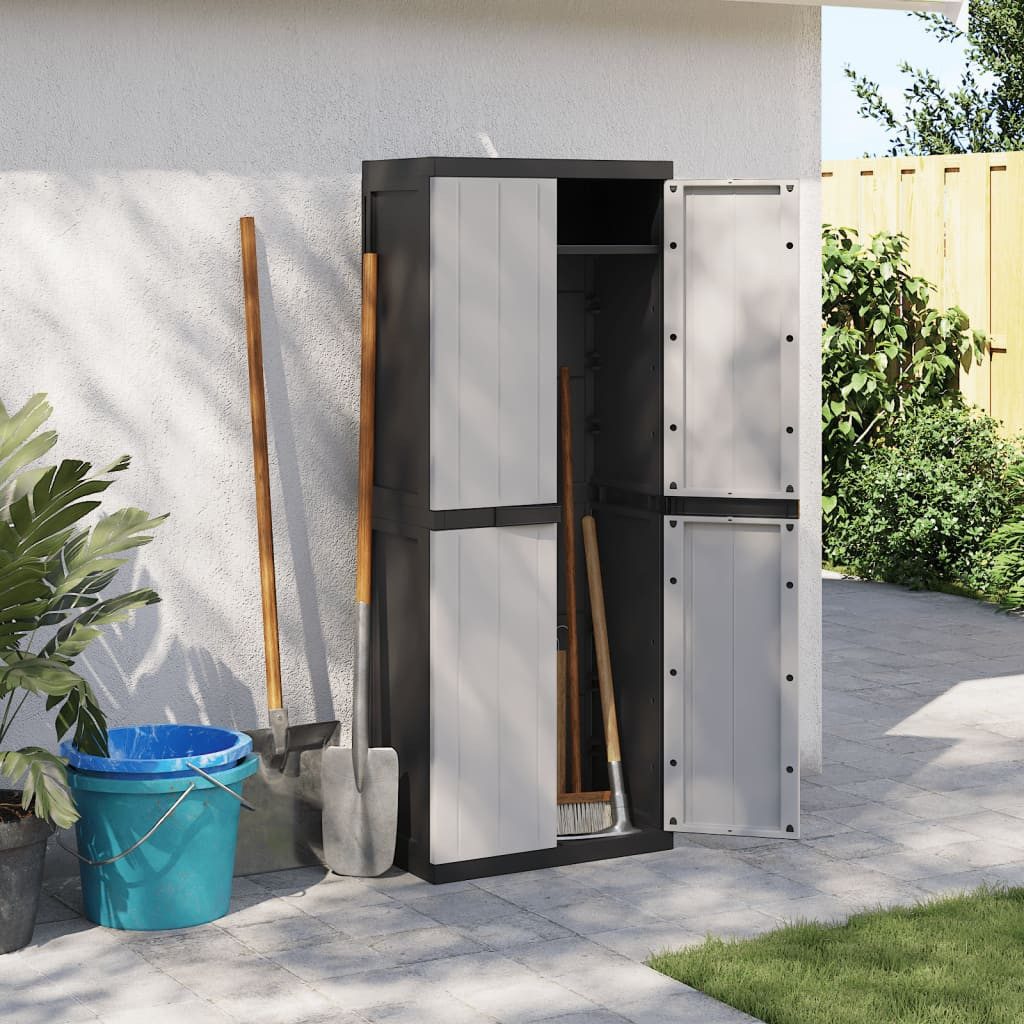 vidaXL Garten-Geräteschrank 65 x 37 x 165 cm 31 x 31 cm Geräteschrank Gartenschrank Grau und Schwa