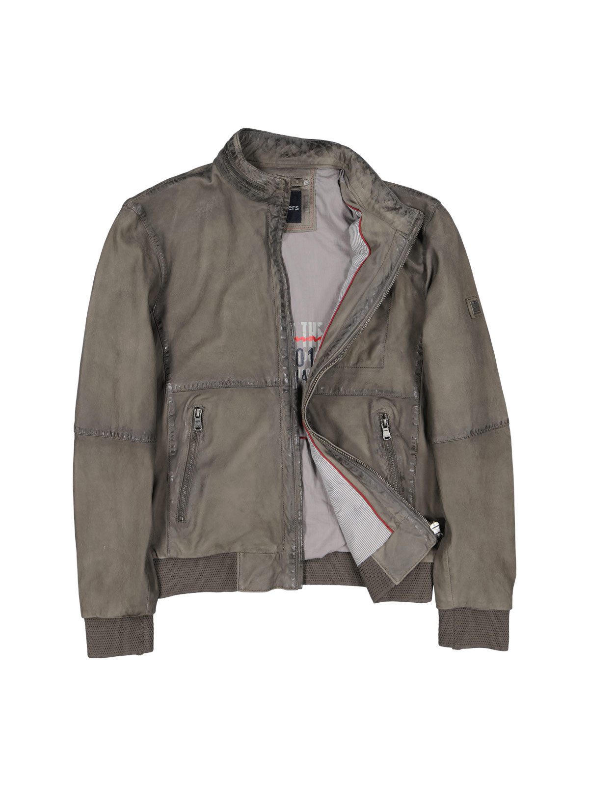 Lederjacke Herren Lederjacke, Oliv