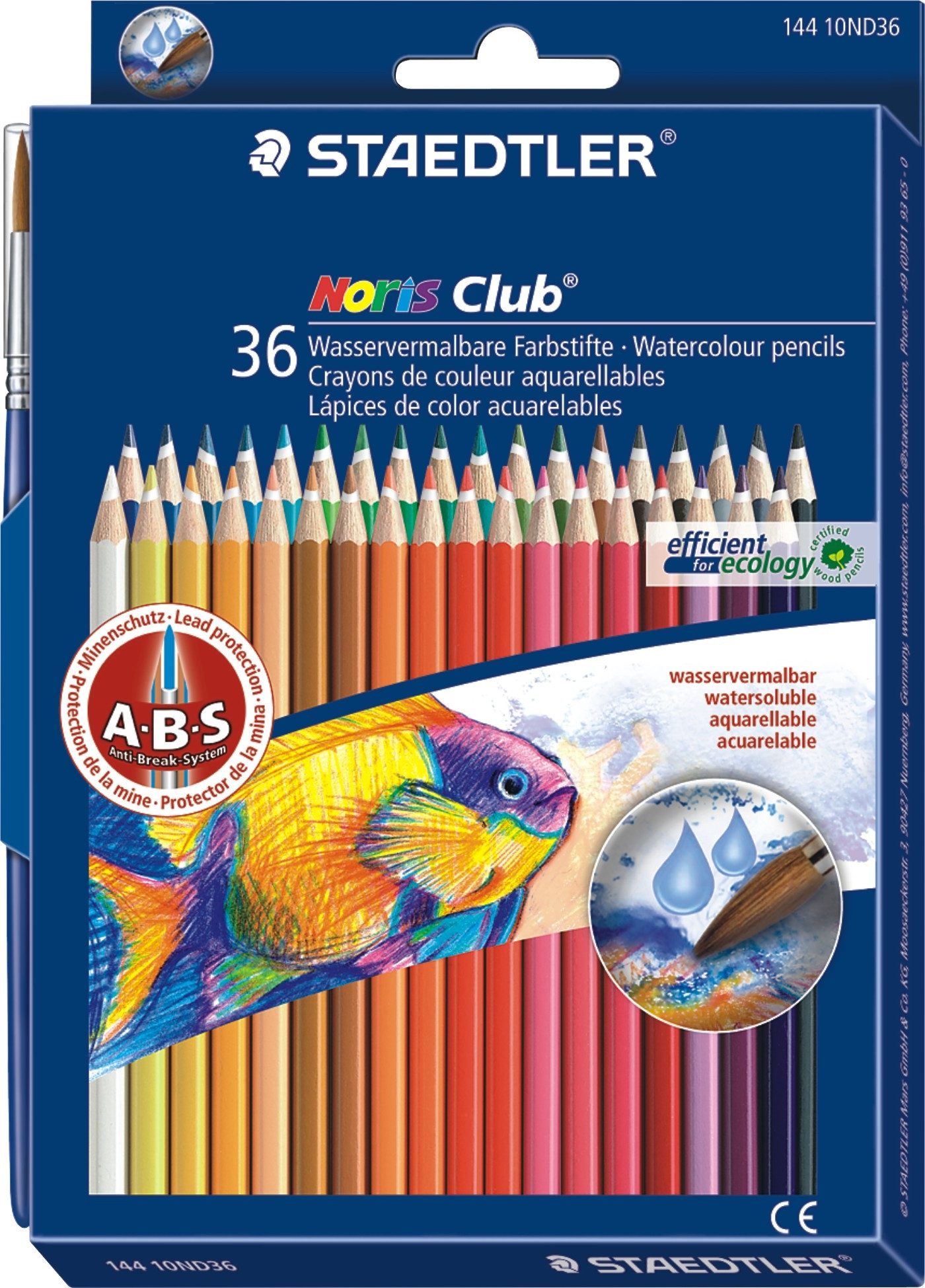 STAEDTLER Buntstift Farbstift Noris Club aquarell 36-er Etui Packung mit 5 Stück