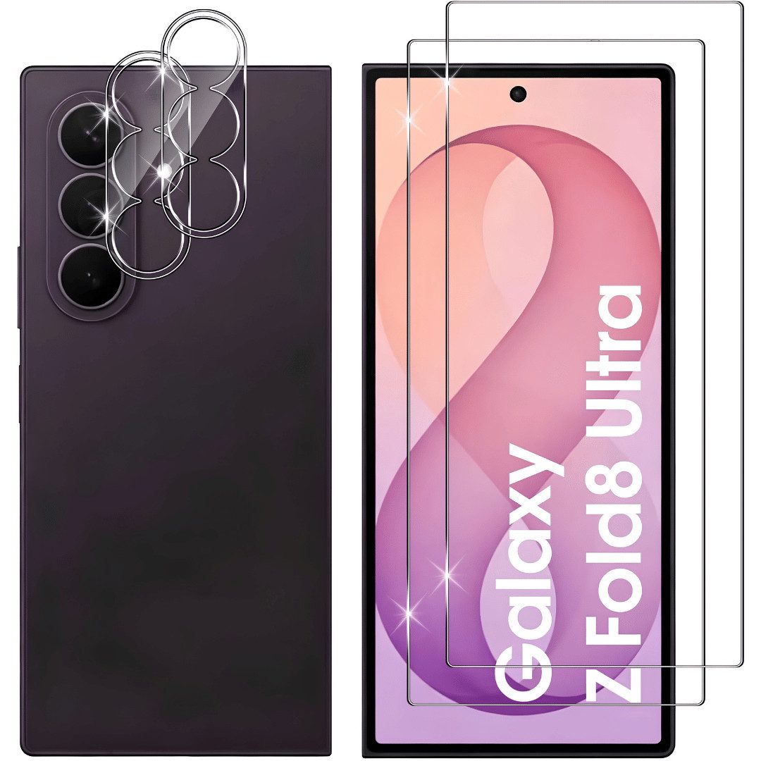 SmartUP Displayschutzglas 2X Schutzglas für Samsung Galaxy Z Fold 8 Ultra Display Panzerfolie 9H für Samsung Galaxy Z Fold 8 Ultra, 4 Stück, Rundumschutz, passgenaue Verarbeitung