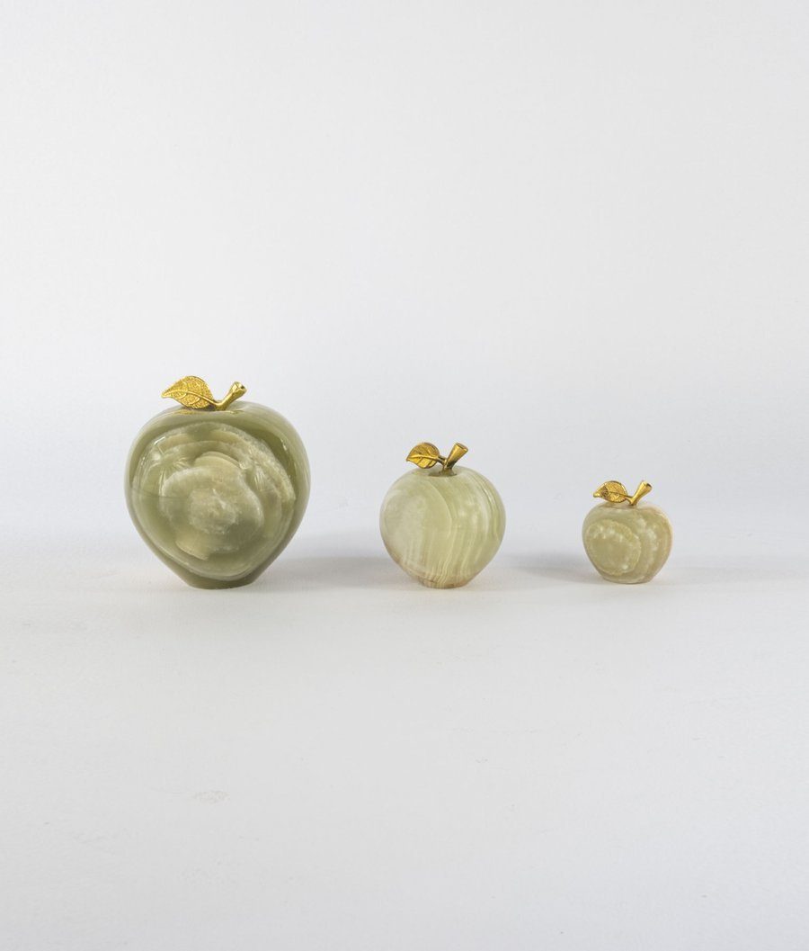 D'arte Deko handgemachte Äpfel APOLLO (3er-Set) Stone Dekofigur ONYX
