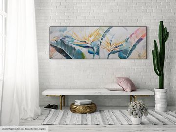 KUNSTLOFT Gemälde Rustling Grass 150x50 cm, Leinwandbild 100% HANDGEMALT Wandbild Wohnzimmer