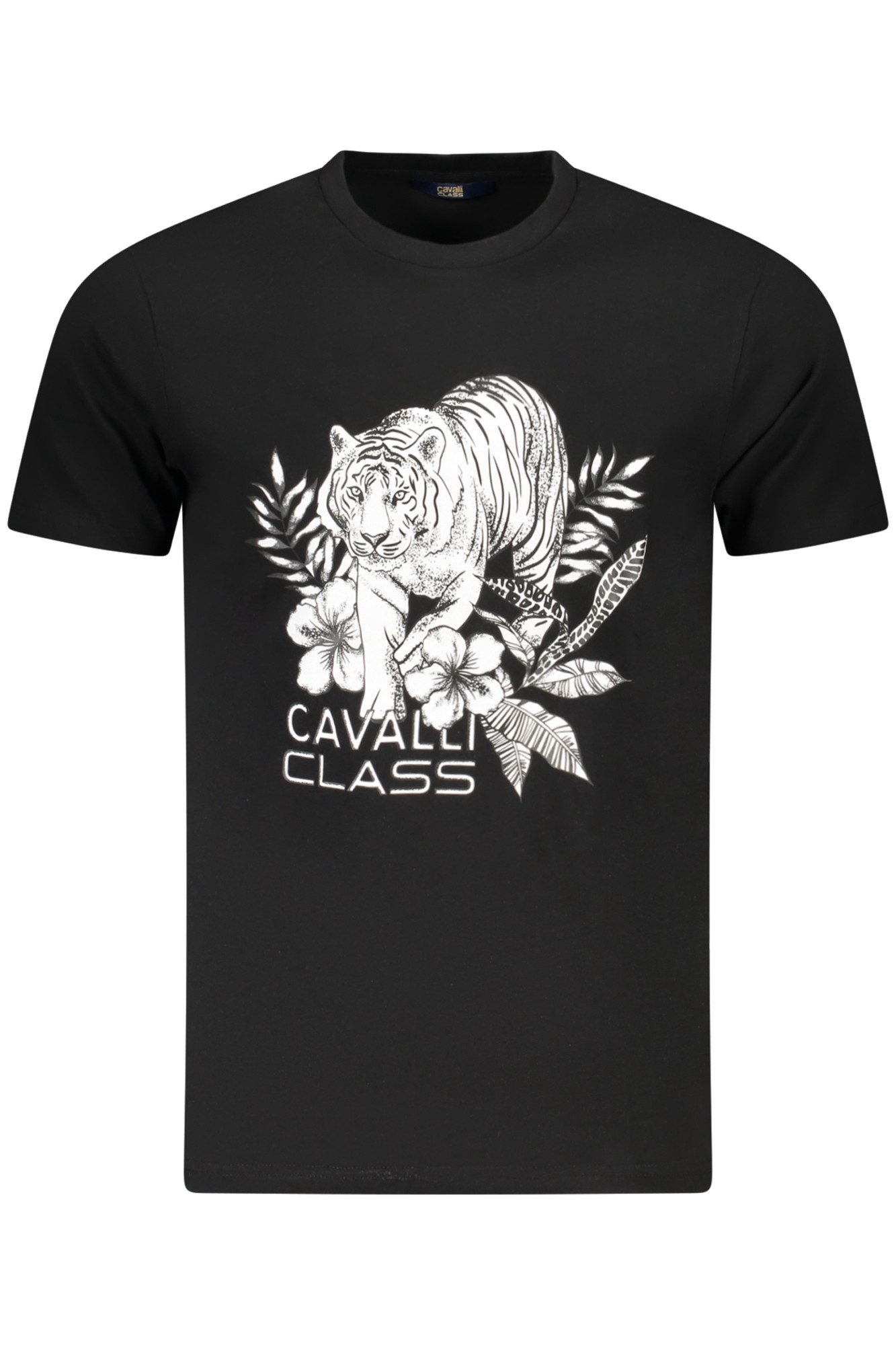 Cavalli Class T-Shirt Elegantes Herren Kurzarm-T-Shirt in Schwarz mit